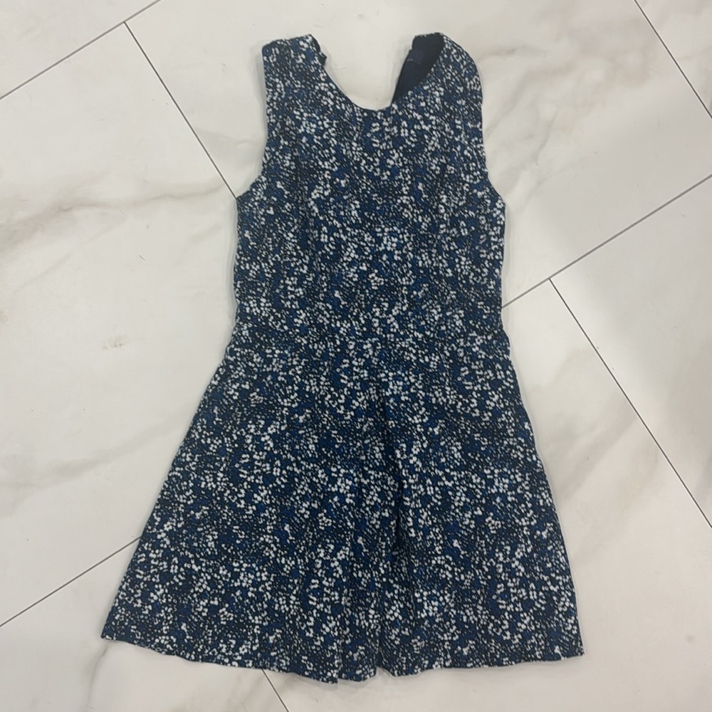 Gap Blue Floral Cotton and Linen Mini Dress. Sz 6 - Picture 3 of 8